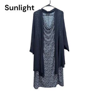 CONNECTED APPAREL Women SZ 24W Plus Navy BluePullover Cardigan Dress Stretch